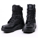 Xajzpa - Men Desert Tactical Military Boots Mens Work Safty Shoes Special Force Waterproof Army Boot Lace Up Combat Ankle Boots Big Size