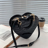 Xajzpa - Brand Heart Tote Bag For Women Stone Pattern PU Leather Crossbody Bags Female Small Shoulder Bags Cute Purse Handbags