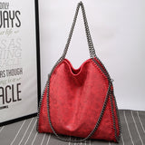 Xajzpa - Fashion New Women's Chain Shoulder Bag Large Capacity Crossbody Tote Bag Female Foldable Solid Color Handbags Shopping Bags
