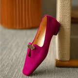 Xajzpa - suede square toes loafers slip on