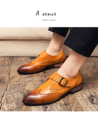 Xajzpa - Men's Dress Shoes New Fashion Pu Leather Buckle Strap Business Shoes Casual High Quality Shoes for Men Zapatos De Hombre AG008