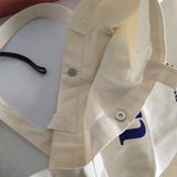 Xajzpa - Shopper Bag Canvas Tote Bag Aesthetic Ecobag Beastrs Shopping Bags Given Anime Fabric Kawaii White Hand Bags