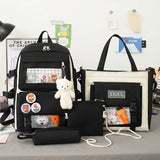 Xajzpa - Waterproof Stylish Laptop Backpack women 13 13.3 14 15 15.6 inch  Korean Fashion Oxford Canvas USB College Back pack bag female zmh114