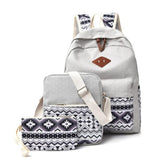 Xajzpa - Preppy Canvas Hemp Boho/Aztec Stripe Multi Pocket Backpack Hippie/Tribal Laptop Bags Bohemia Set