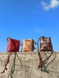 Xajzpa - Mini Drawstring Bucket Bag Luxury Designer Women&#39;s Shoulder Bag Cow Leather Small Handbags Fashion CrossBody Bag High Quality