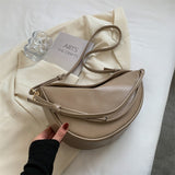 Xajzpa - Luxury Handbags for Women PU Leather Banana Crossbody Bags for Women 2023 Fashion Brand Designer Shoulder Bag Women Phone Purses