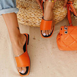 Xajzpa - Summer Women's Flat Sandals Ladies Casual Patchwork Open-toe Flat Ladies Mixed Color Outdoor Beach Flat Female Footwear