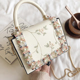 Xajzpa - Vintage Flower Lace Handbags Women's Crossbody Bags Fashion Gold Chain Ladies Messenger Bag Evening Clutch Female Purses