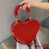 Xajzpa - Brand Heart Tote Bag For Women Stone Pattern PU Leather Crossbody Bags Female Small Shoulder Bags Cute Purse Handbags