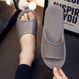 Xajzpa - Summer New Shoes Women Leather Home Slippers Unisex Flat Non-slip Open toe Wear Resistant Fashion Shoes Men Slippers House