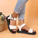 Xajzpa - Buckle Detail Flatform Ankle Strap Sandals