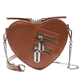 Xajzpa - Gothic Heart Blade Zipper Chain Crossbody Bags For Women Girl Casual Shoulder Purses And Handbags Techwear Summer Wallet Goth