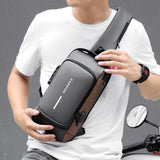 Men's Multifunction Anti-theft USB Shoulder Bag Man Crossbody Cross body Travel Sling Chest Bags Pack Messenger Pack For Male jsvery