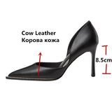 Xajzpa - Pointed Toe Shoes Woman Shallow Fashion Newest Genuine Leather High Heels Pumps For Women Wedding Party Women&#39;s Shoes