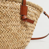 Xajzpa - Casual Wicker Woven Basket Bags Rattan Women Handbags Summer Beach Straw Large Capacity Tote Big Shoulder Crossbody Bag