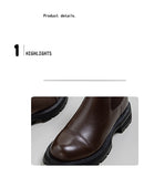 Xajzpa - HOT Sales Fall/Winter Shoes Women Leather Ankle Boots Women Round Toe Thick Heel Shoes Solid Chelsea Boots Casual Women Boots