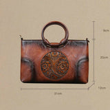 Xajzpa - New High Quality Leather Women Handbag Retro Handmade Embossed Shoulder Bag For Women Large Capacity Female Messenger Bags