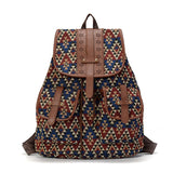 Xajzpa - Women Printing Backpack Canvas School Bags For Teenagers Large Shoulder Bag Weekend Travel Rucksack High Quality