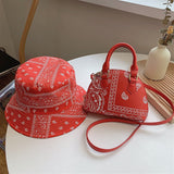 Xajzpa - New Fashion Bandana Crossbody Small Handbags for Women Ladies Cashew Flower Bucket Hats and  Purse Set