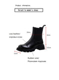 Xajzpa - HOT Sales Fall/Winter Shoes Women Leather Ankle Boots Women Round Toe Thick Heel Shoes Solid Chelsea Boots Casual Women Boots