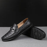 Xajzpa - Men Loafers Real Leather Shoes Fashion Men Boat Shoes Brand Men Casual Leather Shoes Male Flat Shoes New Big Size 45 C4