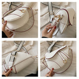 Xajzpa - New Women's Bag Leisure Saddle Bag Pu Solid Color Diagonal Bag Fashion Easy Matching Lady Handbags