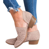 Xajzpa - Laser Cutout Ankle Booties