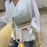 Xajzpa - Contrast color Leather Crossbody Bags For Women Travel Handbag Fashion Simple Shoulder Messenger Bag Ladies Cross Body Bag