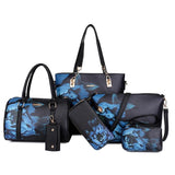 Xajzpa - Chinese Style Floral Printing Women Handbags Shoulder Bags Set Female Practical Composite Bag 6-Piece Set Designer Brand Bolsa