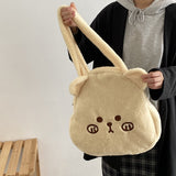Xajzpa - Plush Winter Bag Women Cute Soft Messenger Shoulder Bags Cartoon Casual Handbag Tote Large Capacity Bear Shopper Bags Girls 446