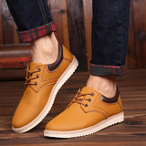 Xajzpa - Men Leather Casual Shoes Men Summer Brand Comfortable Flat Shoes for Men Trendy Sneaker Men Oxfords Shoes