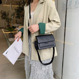 Xajzpa - Contrast color Leather Crossbody Bags For Women Travel Handbag Fashion Simple Shoulder Messenger Bag Ladies Cross Body Bag