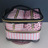 Xajzpa - PVC Transparent Cosmetic Bag Organizer Travel Toiletry Bag Set Pink Beauty Case Makeup Case Beautician Vanity Necessaire Trip