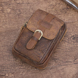Xajzpa - Men Cowhide Leather Waist Bag Classic Texture Creative Delicate Design Chic Business Solid Mobile Phone Bag Belt Bum Pouch