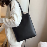 Xajzpa - Women&#39;s Bag New Vertical Korean Fashion Solid Color Casual Shoulder Bag Large Capacity Portable Tote Bag