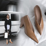 Xajzpa - hot women Genuine Leather shoes cow leather Sheep suede spike heels pointed toe women pumps professional  office career