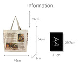 Xajzpa - 1Pc Women Canvas Shoulder Bag Alice in Wonderland Shopping Bags Students Book Bag Cotton Cloth Handbags Tote for Girls New