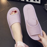 Xajzpa - Summer New Shoes Women Leather Home Slippers Unisex Flat Non-slip Open toe Wear Resistant Fashion Shoes Men Slippers House