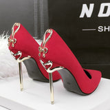 Xajzpa - Ladies High Heels Women Shoes Pumps High Heel Stiletto Sexy Wedding Shoes Woman 2023 Pumps Black Red tacones mujer