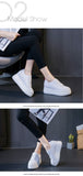 Xajzpa - Genuine Leather Women's White Shoes Platform Sneakers Spring autumn Fashion Women Black Increase Casual Shoes Woman