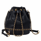 Xajzpa - Women Bag PU Leather Shoulder Bag Fashion Chain Bucket Bag Bolsa Feminina Luxury Handbags Women Bags Designer Bolsos Mujer