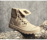 Xajzpa - 2023 Men Military Boots Outdoor Fashion Canvas High Top Shoes Men Casual Shoes Ankle Boots Black Chelsea Boots Zapatos De Hombre