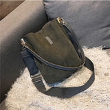 Xajzpa - Messenger bag Women Bucket Shoulder Bag large capacity vintage Matte PU Leather lady handbag Luxury Designer bolsos mujer Black