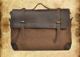 Xajzpa - Vintage Military Canvas Leather Men Messenger Bag Men Shoulder Bag Men Bag tote Handbag Leather Briefcase Crossbody Bag Sling