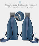 Xajzpa - Men's Messenger bag shoulder Oxford cloth Chest Bags Crossbody Casual messenger bags Man USB charging Multifunction Handbag