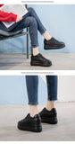 Xajzpa - Genuine Leather Women's White Shoes Platform Sneakers Spring autumn Fashion Women Black Increase Casual Shoes Woman