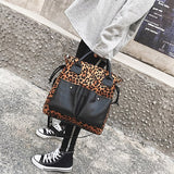 Xajzpa - Large Capacity Women Handbag Purse Leopard Patchwork Shoulder Bag High Quality Tote Bag Fashion Crossbody Bag