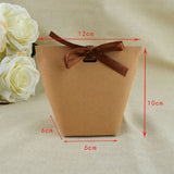 Xajzpa - Wedding Welcome Bags 25/50pcs Blank Kraft Paper Bag White Black Candy Bag Wedding Favor Gift Box Package Birthday Party Decoration Bag With Ribbon