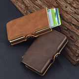 Xajzpa - Minimalist Anti Rfid Blocking Wallet Men's Money Clip Slim Mini Wallet