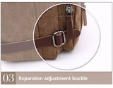 Xajzpa - Vintage Men Canvas Bag Leather Briefcase Travel Suitcase Messenger Shoulder Tote Handbag Large Casual Business Laptop Pocket